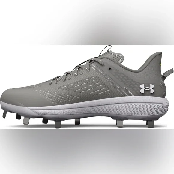 NEW Under Armour Men Yard Low MT Charged Baseball Cleats Gray W Metal Spikes 14 - Picture 6 of 11